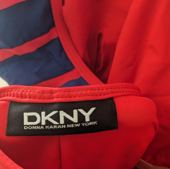 DKNY Women's One Piece Striped Swim Suit - Picture 3 of 5